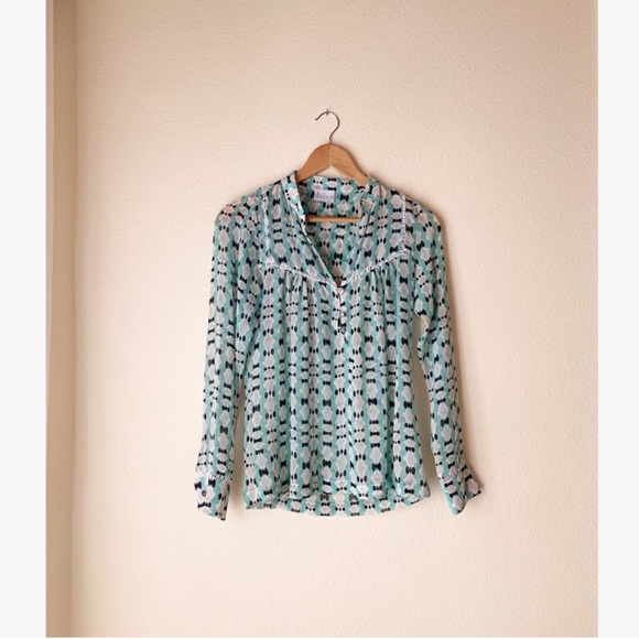 Anthropologie Dolan Diamond Print Blouse - Picture 1 of 6